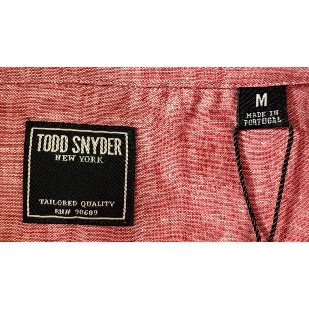 Todd Snyder Italian fabric linen utility Shirt Sz Medium color Pink NWT Portugal